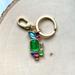 Anthropologie Accessories | New Anthropologie Jewel Gold Keychain Glass Stones Green Blue Pink | Color: Gold/Green | Size: Os