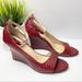 Anthropologie Shoes | Faryl Robin Snake Red Wedge Sandals | Color: Red | Size: 8.5