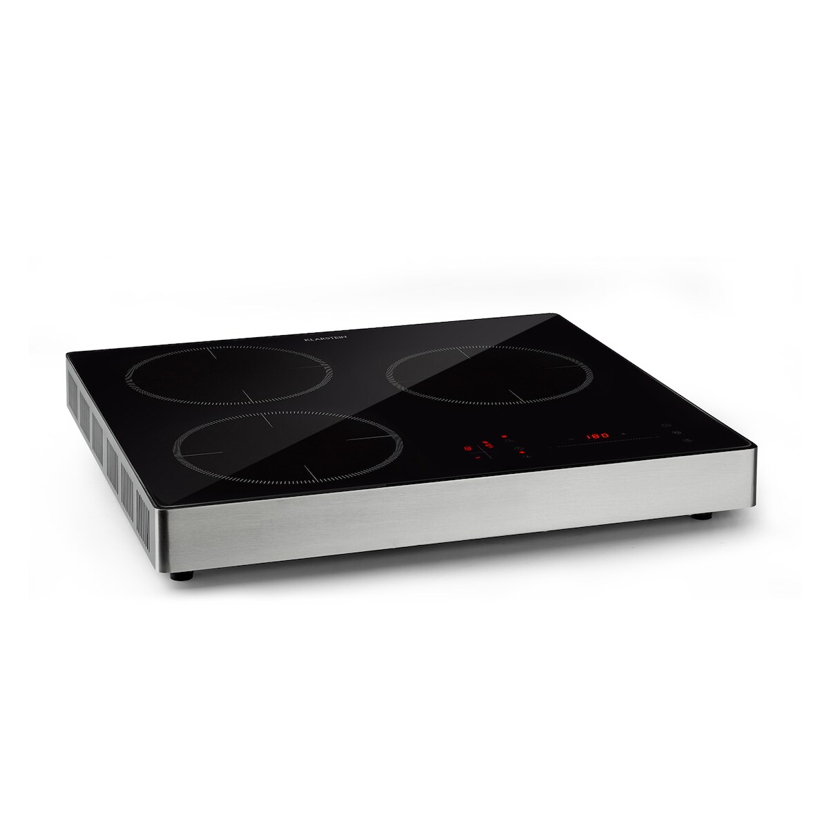 Klarstein TrinityCook Induktionskochfeld 3400W Touch Control Glas Schwarz / Silber-Metallic Image