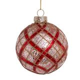 Kurt Adler Ball Ornament, Glass in Gray/Red | 3.5 H x 3.5 W x 2.5 D in | Wayfair GG0978