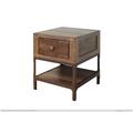 Williston Forge Chair Side Table W/1 Drawer Wood in Brown/Green | 23.5 H x 14 W x 17 D in | Wayfair 35952ED59BE74C8AA74579731346222D