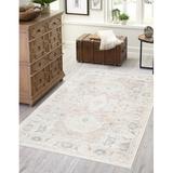 Gray/Pink 94 x 0.33 in Area Rug - Langley Street® Hagood Oriental Area Rug in Ivory/Gray/Pink, Polypropylene | 94 W x 0.33 D in | Wayfair