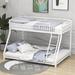 Isabelle & Max™ Twin Over Full Metal Low Bunk Bed Metal in White | 53 H x 55 W x 77 D in | Wayfair D6D6B0640F44447F8901EB6174BD2635