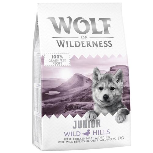 5 x 1 kg Welpenfutter Junior Wild Hills Wolf of Wilderness getreidefreies Hundefutter trocken