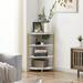 Javlergo Free-Standing 4-Tier Corner Shelf, Wood Storage Shelf