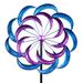 Exhart Purple and Blue Double Kinetic Metal Garden Spinner Stake, 24 by 78 Inches