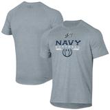 Men's Under Armour Gray Navy Midshipmen Softball Icon Raglan Performance T-Shirt