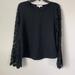 Anthropologie Tops | Anthropologie Eri+Ali Black Long Bell Sleeve Lace Sleeve Top | Color: Black | Size: M