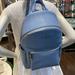 Kate Spade Bags | Kate Spade Leila Pebbled Leather Medium Dome Backpack Dusty Blue | Color: Blue/Gold | Size: Medium