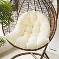 Hanging Egg Chair Cushion Pillow, Outdoor and Indoor Rattan Weave Hammock Chair Pads Soft Thicken Hanging Stand Cushion Cover Swing Hanging Basket Seat Cushion Patio Home (White)