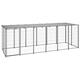 Susany Dog Kennel with Lockable Door Steel Construction Outdoor Animal Pet Supplies Runs Puppy Enclosure Safety Pet Kennel Cage Water-Resistant UV-Resistant Large Dog House Silver 330x110x110 cm Steel