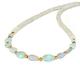 925 Silver Faceted Rondelle & Tumble Opal Beaded Necklace for Women Size 18 Inches with Lobster Clasp Birthday Anniversary for Her October Birthstone, Yellow Gold Plated