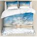 East Urban Home Cloud Teal Microfiber Modern & Contemporary Duvet Cover Set Microfiber in Blue/Green | Queen Duvet Cover + 2 Pillow Shams | Wayfair