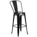 Flash Furniture 24" Patio Bar Stool Wood/Metal in Black | 17.5 W x 17.5 D in | Wayfair CH-31320-30GB-BK-GG