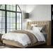 Skyline Furniture Tessa Standard Bed Upholstered/Linen in Black/Brown | 56 H x 80 W x 89 D in | Wayfair 124NBBED-BRLNNSND