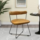 17 Stories Griffin Side Chair Upholstered/Genuine Leather in Black | 28 H x 20 W x 21 D in | Wayfair 046FF7F2DAD849DE963F7C97AF9AF875