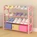 Rebrilliant Multi-Layer 12 Pair Shoe Rack Plastic in Pink | 23.62 H x 25.59 W x 7.48 D in | Wayfair 689CA34924EB46D6B4EBF65D7F3428C8