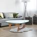Modern Triangle Coffee Table，0.47Inches Thickened Tempered Glass, Coffee, Console, Sofa & End Tables