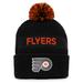 Men's Fanatics Branded Black/Orange Philadelphia Flyers 2022 NHL Draft Authentic Pro Cuffed Knit Hat with Pom