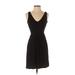 Ann Taylor LOFT Casual Dress - Mini V Neck Sleeveless: Black Solid Dresses - Women's Size 2X-Small Petite