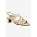 Women's Tristen Sandal by Easy Street in Gold Satin (Size 10 M)