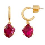 Kate Spade Jewelry | Kate Spade Fuchsia Treasure Trove Huggies Hoop Earrings | Color: Gold/Red | Size: Os