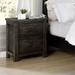 Babbin Rustic Dark Grey Wood 1-Drawer USB Charger Nightstand by Furniture of America