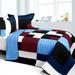 Blue Coral 3PC Vermicelli - Quilted Patchwork Quilt Set (Full/Queen Size)