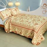 Beautiful Moment 100% Cotton 3PC Vermicelli-Quilted Patchwork Quilt Set (Full/Queen Size)