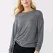 Nine West Tops | Nine West Women's Long Sleeve Side Ruched Topsize Xsmall | Color: Black/White | Size: Xs