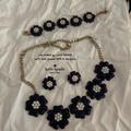 Kate Spade Jewelry | Beautiful Kate Spade Set Earrings Necklace And Bracelet. Mint Condition | Color: Blue/White | Size: Up To 22 Inches Necklace