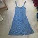 Zara Dresses | Blue Floral Zara Dress - Size Large (Size M In Reality) | Color: Blue/Orange | Size: M