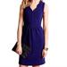 Anthropologie Dresses | Anthropologie Maeve Ruffle V-Neck Fit Wiggle Dress Zip Back Sleeveless | Color: Blue | Size: S