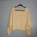 Free People Sweaters | Free People Coconut V-Neck Knit Sweater | Color: Orange/White | Size: S