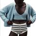 Zara Tops | 2 Piece Matching Set Cardigan And Crop Top | Color: Blue | Size: S