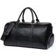 BOSTANTEN Men's Travel Duffle Genuine Leather Weekender Overnight Bag for Gym Sports Black-Medium