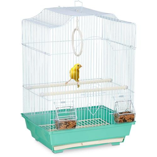 Vogelkäfig, Käfig für kleine Kanarienvögel, Sitzenstangen & Futternäpfe, 49,5 x 35 x 32 cm,
