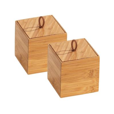 Bambus Box Terra s mit Deckel 2er Set, 2er Set, Braun, Bambus braun - braun - Wenko