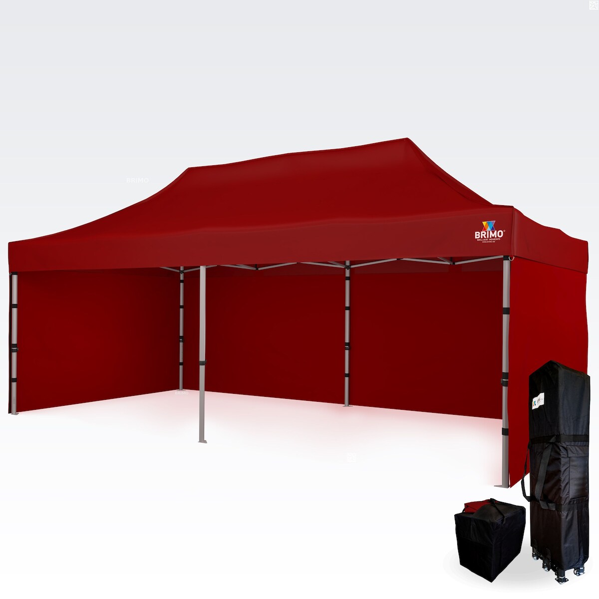 Ausstellungszelt 4x8m - mit 3 Wänden - Rot Image