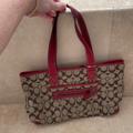 Coach Bags | Coach Tan And Red C Medium Size Tote Bag | Color: Red/Tan | Size: Medium Tote