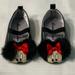 Disney Shoes | Disney Minnie Mouse Black Pleather Shoes With Fur Hair & Red Bow 6-9 Months | Color: Black/Red | Size: 6-9 Months