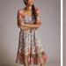 Anthropologie Dresses | Anthropologie Place Nationale Floral Linen Midj Dress Size 6 New | Color: Blue/Red | Size: 6