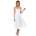 Free People Dresses | Free People Perfect Peach Poplin Midi Dress In White Sundress Button Tie | Color: White | Size: S