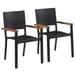 vidaXL Patio Chairs 2 pcs Poly Rattan Black - 22" x 21.7" x 34.6"