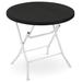 MoNiBloom 2.6Ft Round Folding Table, Portable Commercial Card Table for Indoor Outdoor Plastic/Resin in Black | 29.5 H x 31.5 W x 31.5 D in | Wayfair