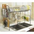 Umber Rea Kitchen Sink Storage Stainless Steel Dish Rack Stainless Steel in Gray | 24.4 H x 25.59 W x 10.23 D in | Wayfair 01DQY7454GRAJNN37P6SK