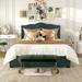 Willa Arlo™ Interiors Lirette 58.25"Width Wood Bed Upholstered/Polyester in Green | 50.25 H x 58.25 W x 81 D in | Wayfair