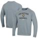 Men's Under Armour Gray Army Black Knights Baseball All Day Arch Fleece Pullover Sweatshirt