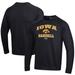 Men's Under Armour Black Iowa Hawkeyes Baseball All Day Arch Fleece Pullover Sweatshirt