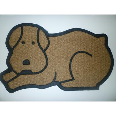 Shaped Dog Flat Weave Coir Mat With Rubber Backing Floor Coverings by Nature Mats by Geo in Multi